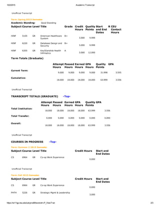 Academic Transcript | PDF
