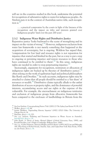Water Injustice Native Indigenous Water Rights In Law And Regulation Lessons From Comparative ...