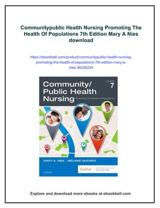 Communitypublic Health Nursing Promoting The Health Of Populations 7th ...