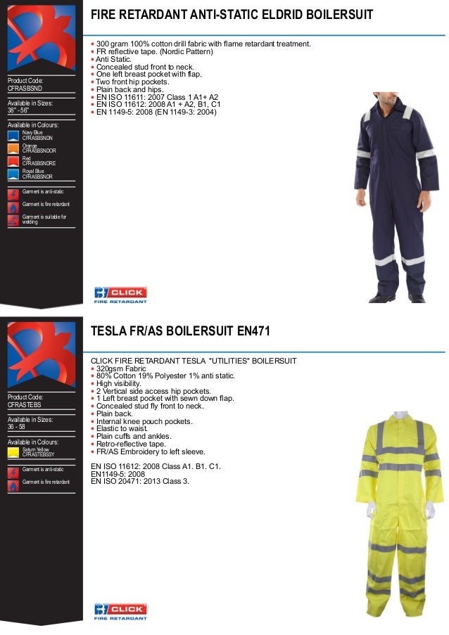 Size Large Click Fire Retardant Protex Work Pants