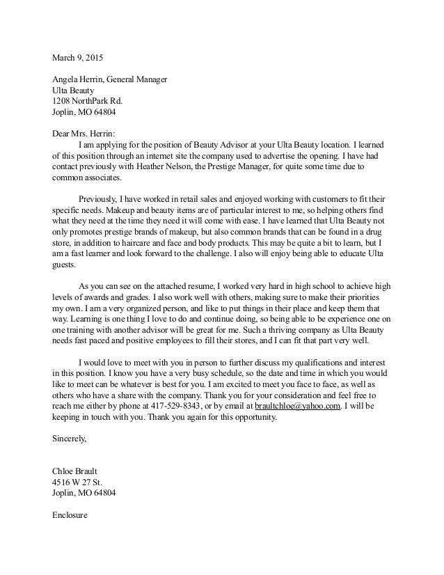 how to end a cover letters