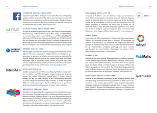 112 113ANBIETERVERZEICHNIS ANBIETERVERZEICHNIS
FACEBOOK DEUTSCHLAND GMBH
Gegründet im Jahr 2004 ist die Mission von Facebook,Menschen die Möglichkeit
zu geben,Inhalte zu teilen und dieWelt offener und verbundener zu machen.Die
Menschen nutzen Facebook, um mit Familie und Freunden in Kontakt zu bleiben,
Interessantes und Neues aus allerWelt zu entdecken und alles,was ihnen wichtig
ist, auszudrücken und zu teilen. www.facebook.com
G+J ELECTRONIC MEDIA SALES GMBH
G+J e|MS ist dieVermarktungsunit von Gruner + Jahr,einem der führenden Inhalte-
häuser in Europa, und für dieVermarktung von Print-, Online- und Mobile-Medien
verantwortlich. Dazu zählen sowohl G+J Marken wie STERN, GEO, BRIGITTE,
GALA oder CAPITAL als auch Mandanten wie GRAZIA oderVODAFONE LIVE!.
Die hohe Relevanz der vermarkteten Marken in wichtigen Kernsegmenten wie
Food,Family oder Frauen bietetWerbungtreibenden wirkungsvolle Qualitätsumfel-
der für eine integrierte und involvierendeVerbraucheransprache. www.ems.guj.de
IMPROVE DIGITAL GMBH
Improve Digital ist europäischer Spezialist für Programmatic-Advertising-Techno-
logie. Die Monetarisierungsplattform befähigt Publisher, ihre Werbeplätze pro-
grammatisch zu optimieren, zu verkaufen und so die Umsätze zu maximieren. Die
Publisher behalten dabei die Kontrolle über Inventar, Nutzerdaten und Kunden-
beziehungen. Mehr als 250 Kunden arbeiten weltweit mit Improve Digital, unter
anderem iq digital, Urban Media, IDG Entertainment undTamedia. LokaleTeams in
ganz Europa bieten Service und Know-how. www.improvedigital.com/de
INTELLIAD MEDIA AG
intelliAd ist die ganzheitlichste Performance-Marketing-Plattform,mit derAdver-
tiser ihre Online- und Offline-Kampagnen messen, verstehen und optimieren
können. Das intelliAd Multichannel Tracking bindet TV, Telefon, physische
Mailings und den POS (über Beacons) in die Online-Marketing-Aktivitäten
ein. Diese umfangreiche Datenbasis fließt unmittelbar in das Bid Management
(SEA) und in die Aussteuerung von Real Time Bidding ein, um die gewonnenen
Erkenntnisse optimal und vollautomatisch zu nutzen. www.intelliad.de
MEDIAMATH GERMANY GMBH
MediaMath ist ein global tätigesTechnologieunternehmen,das dieTransformation
des traditionellen Marketings vorantreibt und Werbungtreibenden mit dem Ter-
minalOne Marketing Operation System™ ein neues Effizienzniveau verschafft.
Seit Gründung und Einführung der ersten Demand-Side Plattform (DSP) im Jahr
2007 bietet MediaMath denWerbungtreibenden eine erweiterbare, offene Platt-
form,die ihnen über das ganze Unternehmen hinweg transparentes,KPI-basiertes
Marketing in hoher Reichweite ermöglicht. www.mediamath.com
MEDIASCALE GMBH  CO. KG
mediascale ist Marktführer unter den Anbietern erfolgs- und vertriebsorien-
tierter Online-Kommunikation und betreibt eines der führenden Targeting-
systeme im deutschen Markt. Die Münchner Agentur ist Teil der Serviceplan-
Gruppe und verwaltet Billings in Höhe von mehr als 129 Millionen Euro. Die
Agentur beschäftigt 42 Mitarbeiter und betreut über 35 Kunden wie z. B.
ADAC, DA direkt, Condor, ING-DiBa, Sony Music und Thomas Cook. media-
scale ist die am häufigsten ausgezeichnete Agentur beim renommierten New
Media Award in der Kategorie „Efficient Communication“. www.mediascale.de
ORBYD GMBH
orbyd ist der erste Full-Service-Anbieter für Programmatic-Advertising-Lösungen.
Publisher und Vermarkter erhalten gang zu führenden SSP-Technologien und
operative Unterstützung bei der Umsetzung von Programmatic-Advertising-
Strategien im deutschsprachigen Markt.Neu ist die orbyd Meta SSP im Self Service,
die es Mediaverkäufern ermöglicht, unabhängig und autark Inventare
programmatisch auf unterschiedlichen Technologien und mehreren Markt-
plätzen zeitgleich bereitzustellen. www.orbyd.com
PUBMATIC INC.
PubMatic ist eine global agierende Technologie-Plattform, welche die programm-
atischen Werbestrategien führender Medienhäusern unterstützt. Unsere innova-
tiven Lösungen helfen Website-Betreibern, den höchsten Wert für ihre digitalen
Assets mit Display-, Mobile- und Video-Anzeigen zu erreichen. PubMatic’s One
Platform wird global von mehr als 40 der Top-100-comScore Verlage genutzt.Als
Pionier im Bereich Programmatic Advertising arbeitet das Unternehmen auch auf
der Demand-Seite mit mehr als 200 Partnern zusammen. www.pubmatic.com
QUANTCAST DEUTSCHLAND GMBH
Quantcast ist ein Technologie-Unternehmen, das sich auf digitale Werbung (Real-
Time-Advertising) und Reichweitenmessung spezialisiert hat. Dafür setzt das Un-
ternehmen auf eine komplett eigenentwickelte Lösung, die plattformübergreifend
Zielgruppen analysieren und Kampagnen ausspielen kann. Mit seinen First-Party-
Daten ermöglicht Quantcast Werbungtreibenden, Agenturen und Publishern eine
gezielteAnsprache und Messung ihrer individuellen Zielgruppen. www.quantcast.de
Facebook “f” Logo CMYK / .eps Facebook “f” Logo CMYK / .eps
 