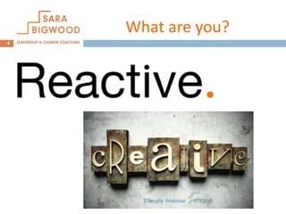 Creative Reactive Webinar How to grow from Reactive to Creative Leadership | PPTX