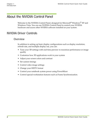 182.08 Nvidia Control Panel Quick Start Guide | PDF