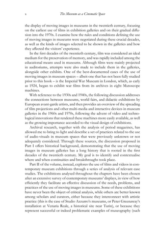 Famous Museum Analyzed Example.pdf The Museum as a Cinematic Space The Display of Moving Images in ...