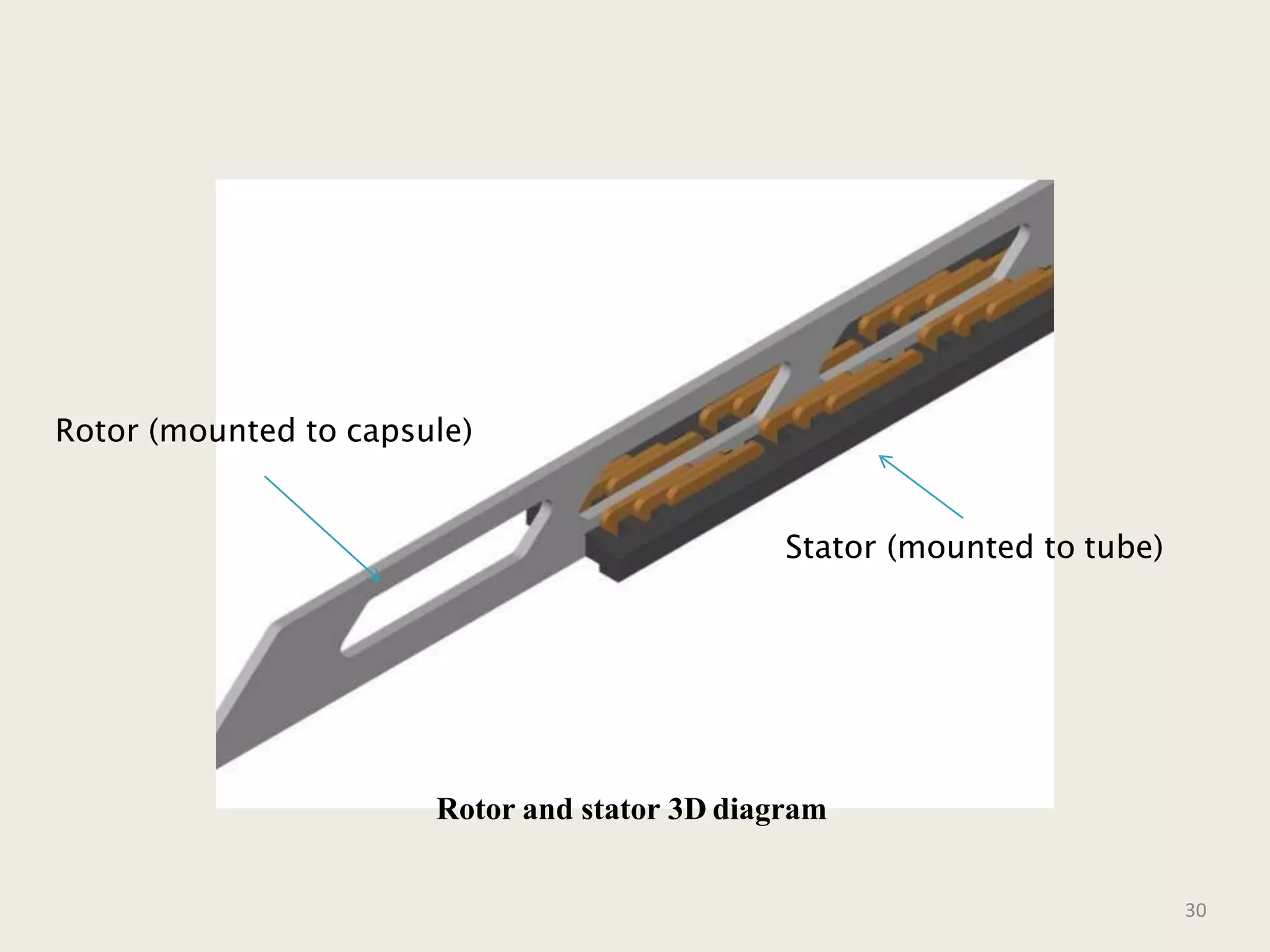 Rotor (mounted to capsule)
Stator (mounted to tube)
Rotor and stator 3D diagram
30
 