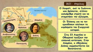 Ο μεγάλοι σταθμοί της Επανάστασης κατά τον 1ο χρόνο