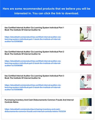 Certified Internal Auditor Exam Practice Questions N G Shankar | PDF