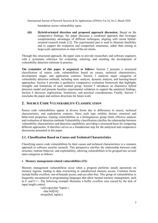 CLASSIFICATION OF SOURCE CODE VULNERABILITIES AND ANALYSIS OF DETECTION ...