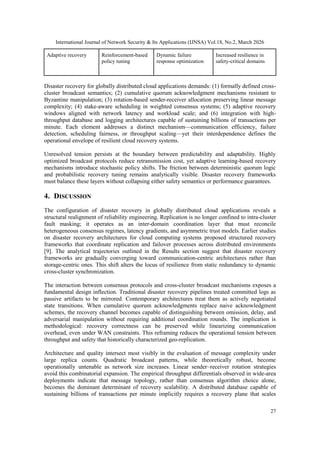 DESIGNING DISASTER RECOVERY FRAMEWORK FOR GLOBALLY DISTRIBUTED CLOUD ...