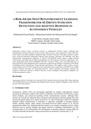 A RISK-AWARE DEEP REINFORCEMENT LEARNING FRAMEWORK FOR AI-DRIVEN ...