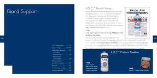 Brand Support
115114
L.O.C.™
Brand History
Amway’s business was founded on the fact that everyone needs
to keep things clean, and everyone could use some help with
that. Amway’s very ﬁrst product was FRISK liquid organic
concentrate, a cleaning solution with literally hundreds of
uses around the home. FRISK was one of the world’s ﬁrst
biodegradable, concentrated multi-purpose cleaners. Its name
was changed not long afterwards to reﬂect the product’s features,
and a worldwide brand was born: L.O.C.
1959
L.O.C. Liquid Organic Concentrate (formerly FRISK) is launched
as Amway’s ﬁrst product.
It can be said that the history of Amway began with L.O.C.
because it was the very ﬁrst product the company ever launched. In fact, it was a product of many “ﬁrsts.”
L.O.C. originally stood for Liquid Organic Concentrate because it was one of the ﬁrst readily biodegradable
multi-purpose cleaners available and also because it was one of the ﬁrst highly concentrated products on the
1959
L.O.C. original
Multi-purpose Cleaner
introduced as “Liquid
Organic Concentrate”
1960
AMWAY™ Copper Cleaner launches
L.O.C.™
Products Timeline
L.O.C.™ Brand History .............115
Graphic Timeline ............. 115–120
Science Behind the Brand ..........122
L.O.C. Brand
Patent Information ................. 127
Global Research
and Development .................. 128
The Future of L.O.C.
and L.O.C. Plus Products ...........131
Fun Facts ...............................132
Frequently Asked Questions .......133
A Primer on Branding ...............136
Here is a timeline for the launch of the original products that were later reformulated or repositioned to become the L.O.C. product line.
 