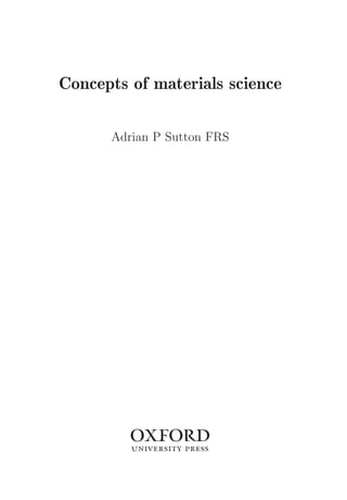 Concepts Of Materials Science Sutton Frs Adrian P | PDF