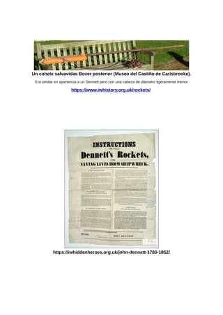 Dennett's Rockets 1826 - 15 de Enero John Dennett presento su Propio Mecanismo de Cohetes ...