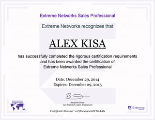 ALEX_KISA_Extreme_Networks_Sales_Professional