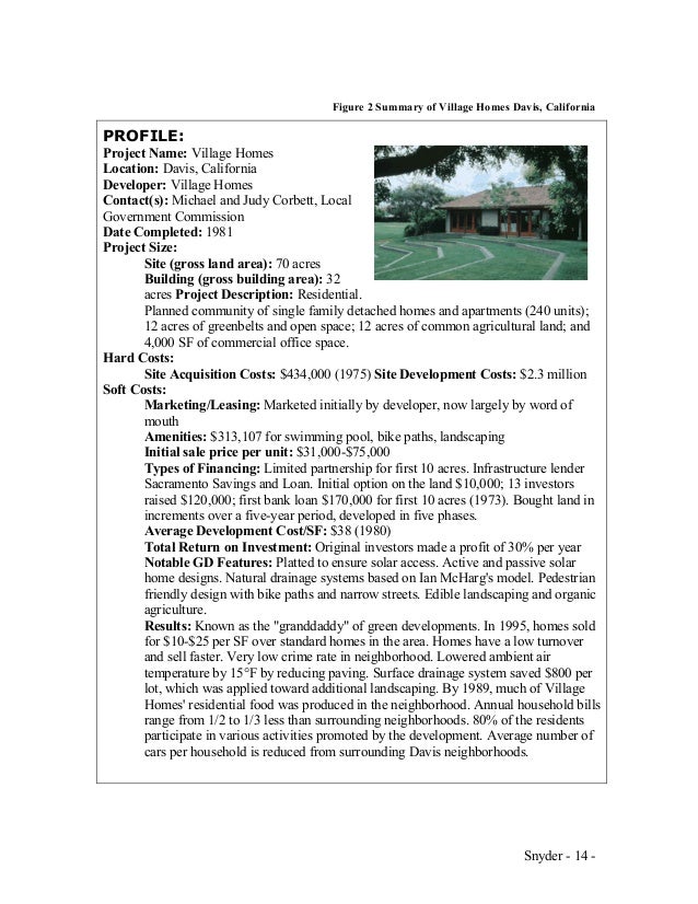 Sustainable Community Design Project