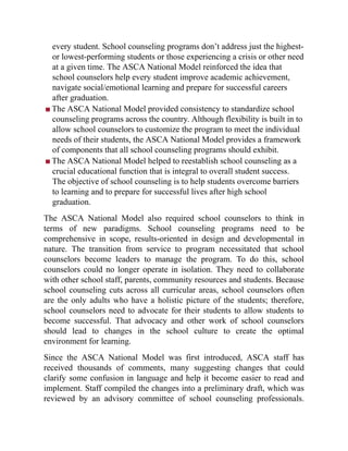 The Asca National Model A Framework For School Counseling Programs 4th ...