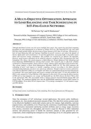 A Multi-Objective Optimization Approach to Load Balancing and Task ...