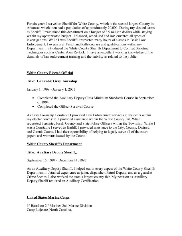 sheriff resumes