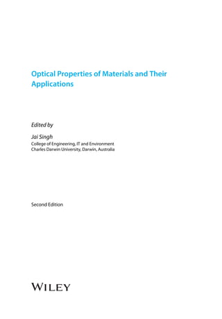 Optical properties of materials and their applications Second Edition ...