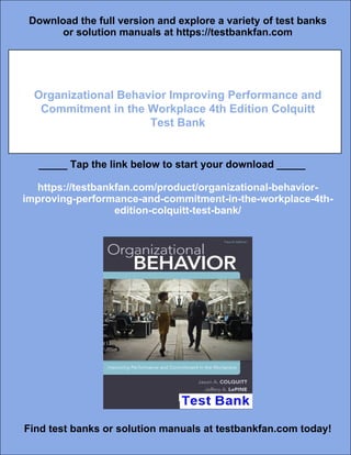 Organizational Behavior Improving Performance and Commitment in the ...