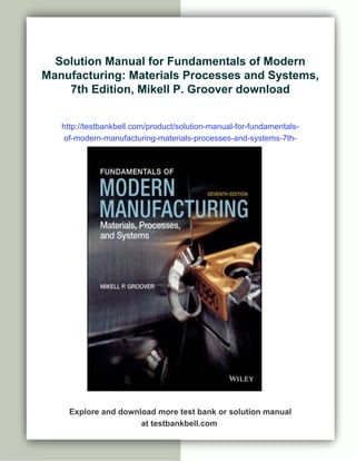Solution Guide.pdf Examples Solution Manual for Fundamentals of Modern Manufacturing: Materials ...
