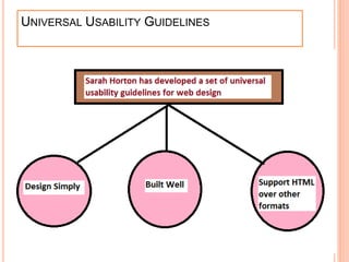 UNIVERSAL USABILITY GUIDELINES
 