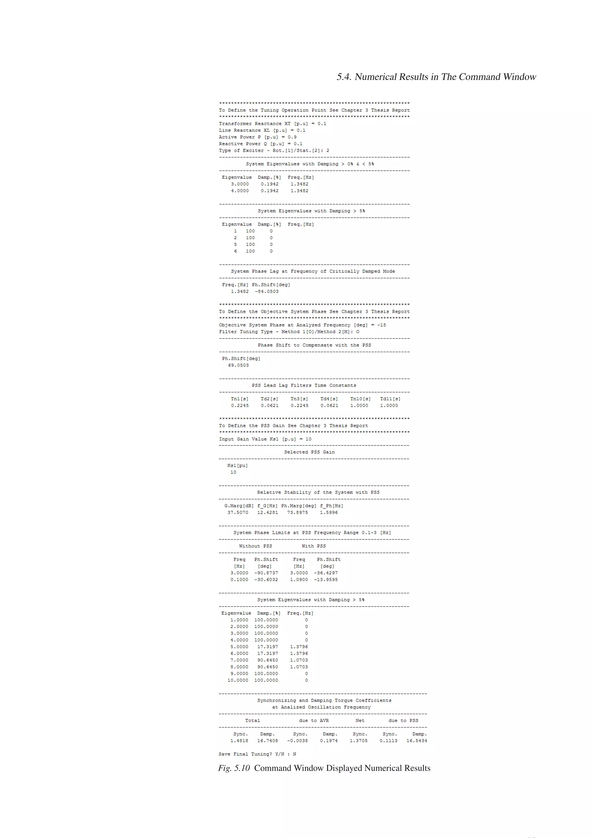5.4. Numerical Results in The Command Window
Fig. 5.10 Command Window Displayed Numerical Results
 