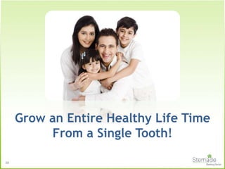 Grow an Entire Healthy Life Time
From a Single Tooth!
38
 