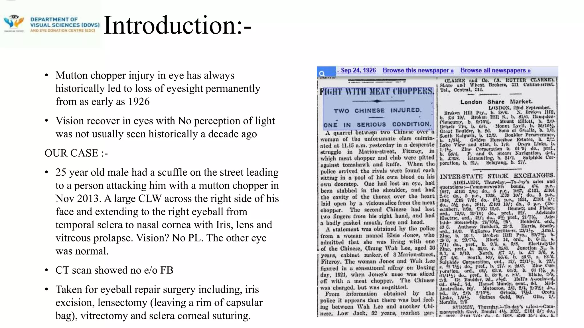 A Case Of Chopper Assault Injury Managed With Three Stage Surgical ...