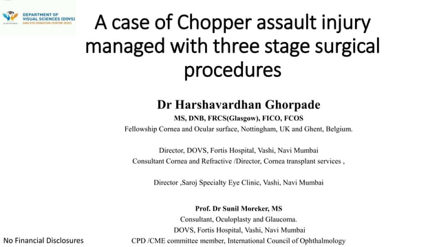A Case Of Chopper Assault Injury Managed With Three Stage Surgical ...