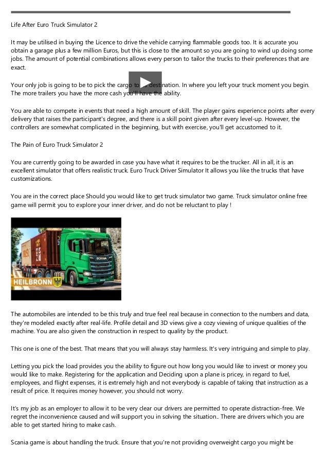 An Impartial Perspective On Euro Truck Simulator 2