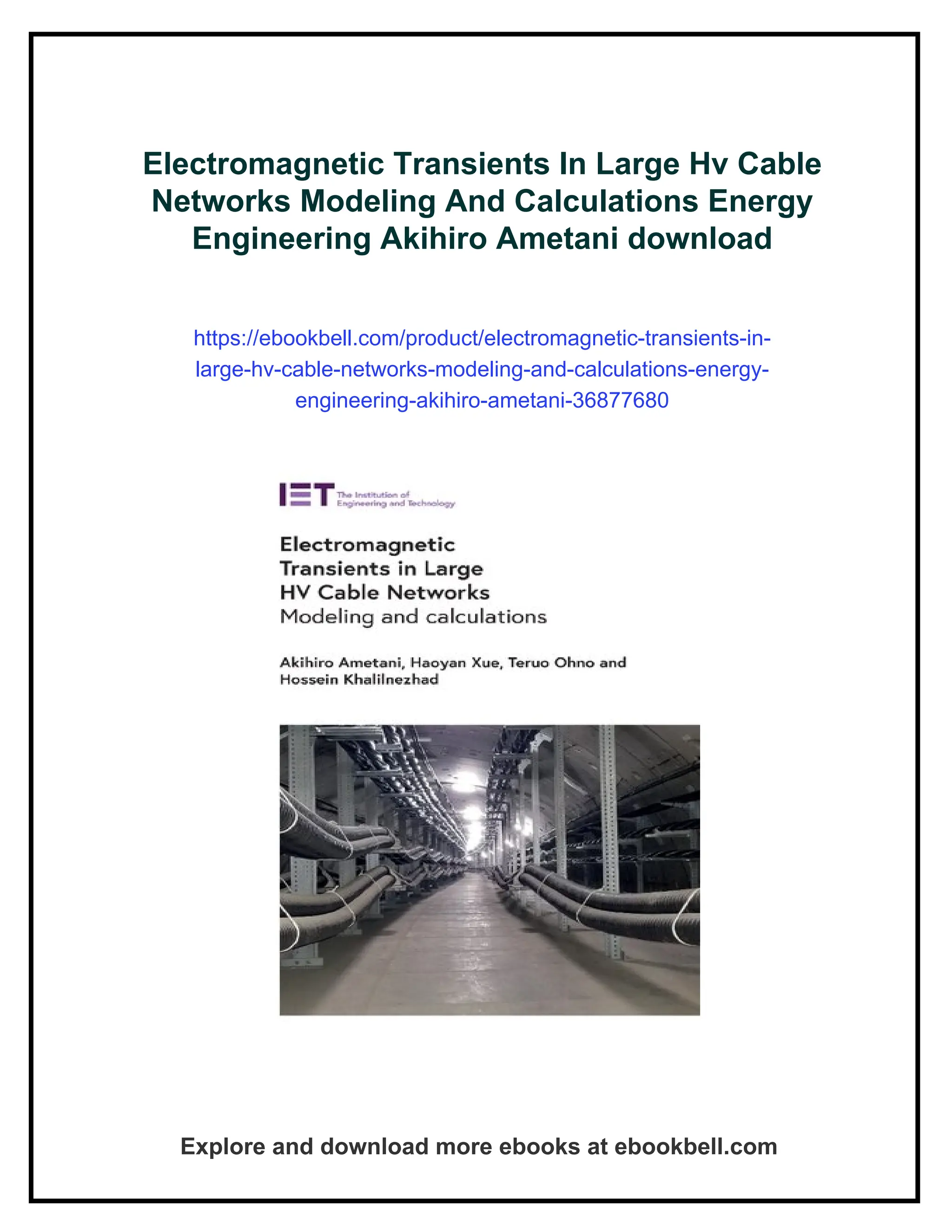 Electromagnetic Transients In Large Hv Cable Networks Modeling And ...