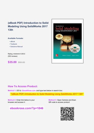 Comprehensive Guide to Solid Modeling Using SolidWorks 2017 | PDF