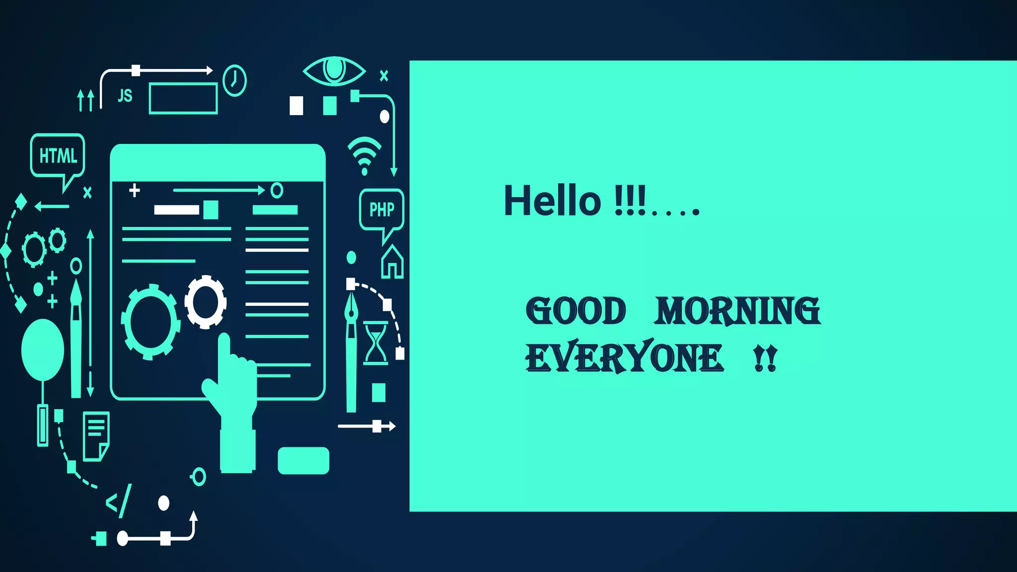 Hello !!!….
Good Morning
Everyone !!
 