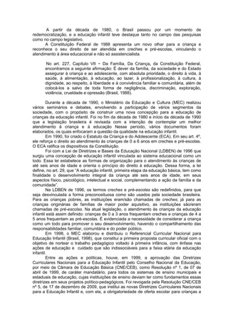 PROFESSORES INICIANTES DA EDUCAÇÃO INFANTIL EM PROCESSO DE FORMAÇÃO: UM ...