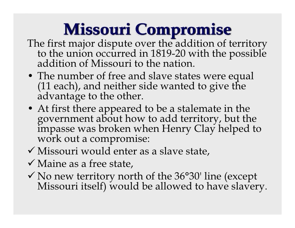 Missouri compromise essay