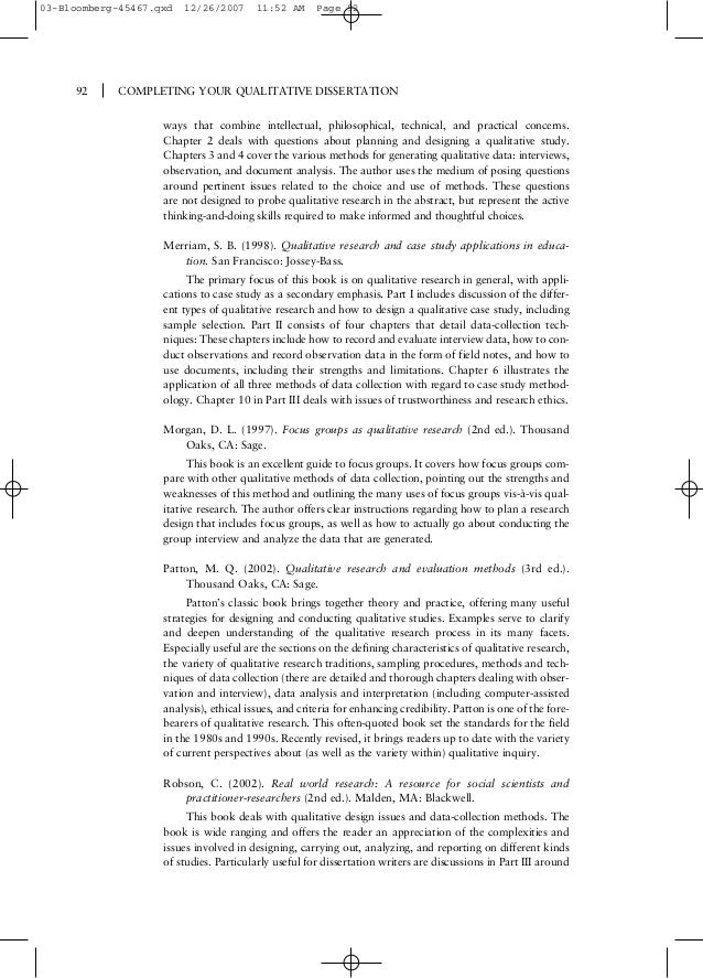 Completing your qualitative dissertation bloomberg volpe