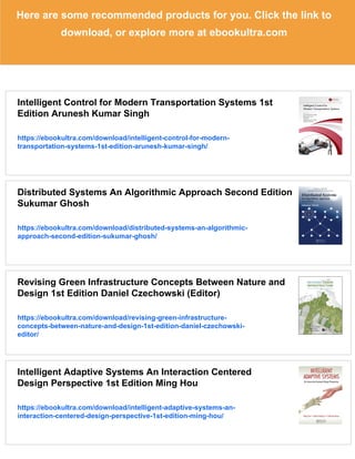 Intelligent Transportation Systems Smart and Green Infrastructure ...