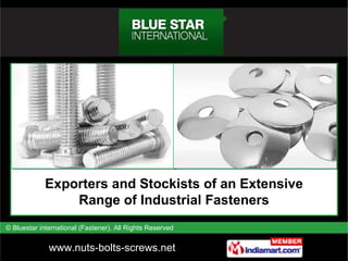 Exporters and Stockists of an Extensive Range of Industrial Fasteners 