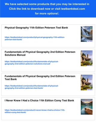 Physical Geography 11th Edition Petersen Solutions Manual | PDF