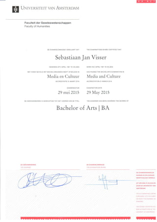 Diploma SJ Visser
