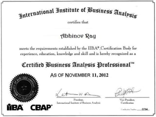 Business Analyst Certification IIBA