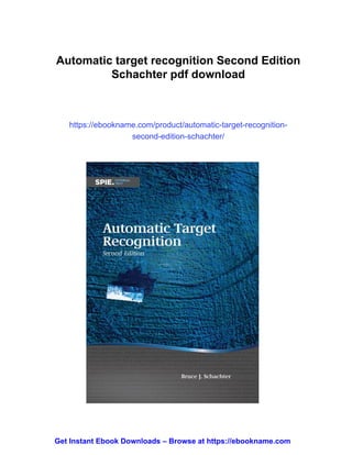 Automatic target recognition Second Edition Schachter | PDF