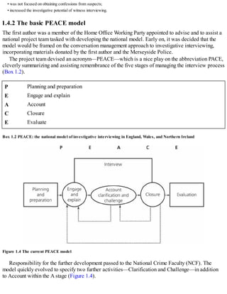 Peace Interview Model Chart Investigative Interviewing The Conversation Management Approach 2nd ...