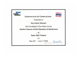 PCE certificate