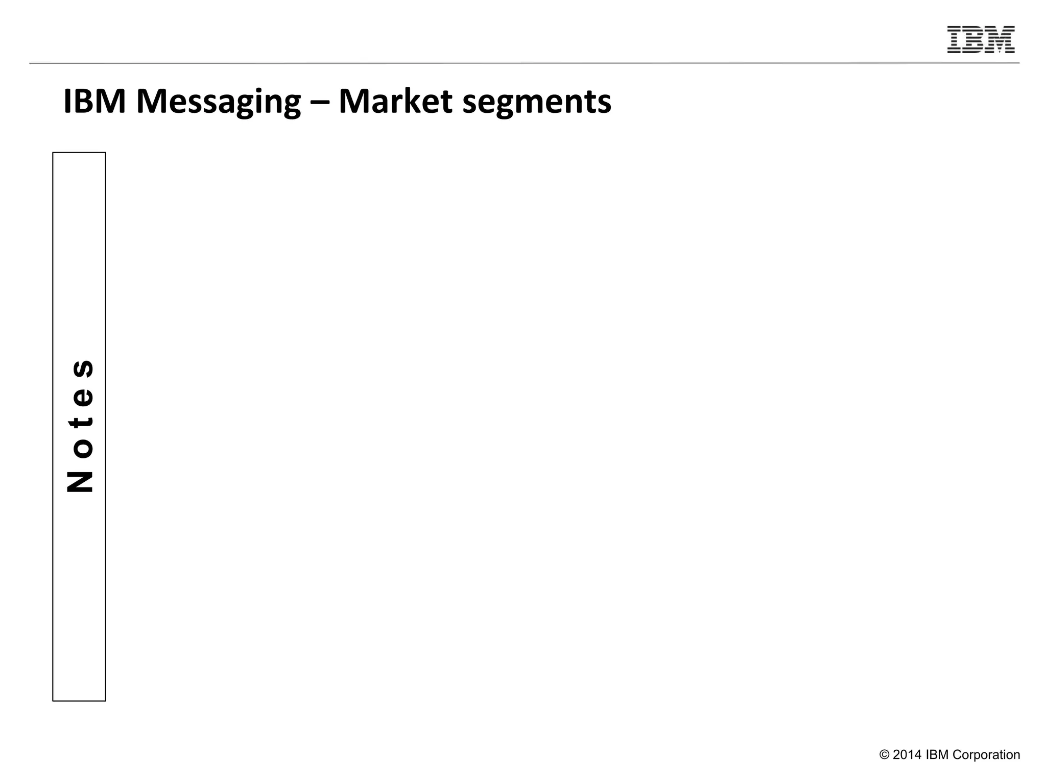 © 2014 IBM Corporation
Notes
IBM Messaging – Market segments
 