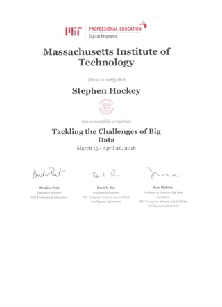 MIT Big Data Certificate