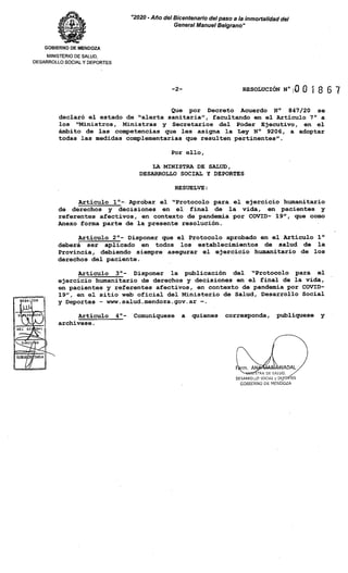 Protocolo para acompañamiento a pacientes terminales