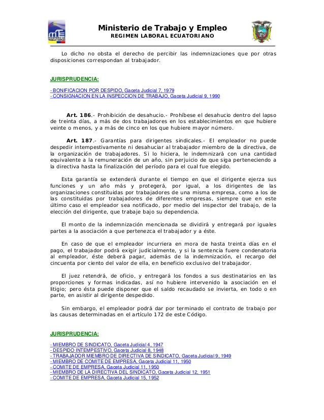 18671394 codigolaboralecuatorianoministeriodeltrabajodelecuador
